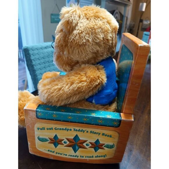 Vintage Read To Me Again Grandpa Interactive Toy Teddy Bear and Book 1990’s - Picture 5 of 5